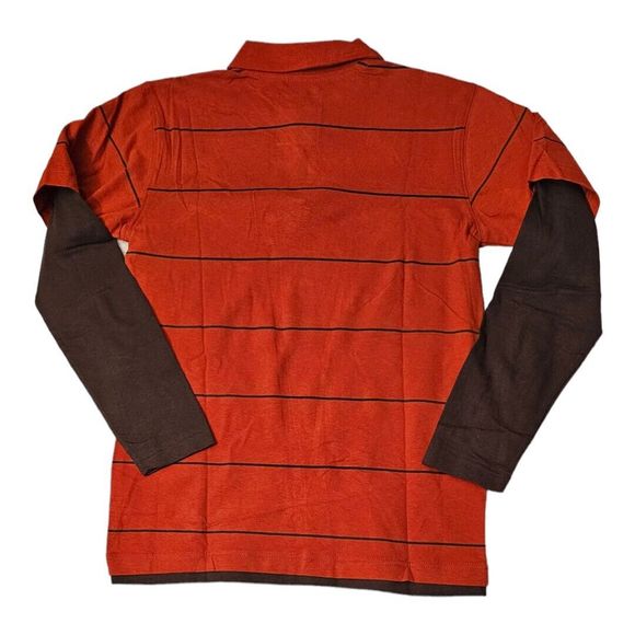 Route 66 Boys SZ XL 14/16 Long Sleeves Polo T-Shirt orange Graphic print - Picture 2 of 7